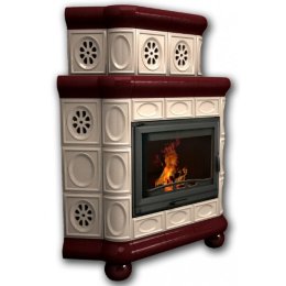 Каминная облицовка КимрПечь Медальон угловая двухъярусная Вишня